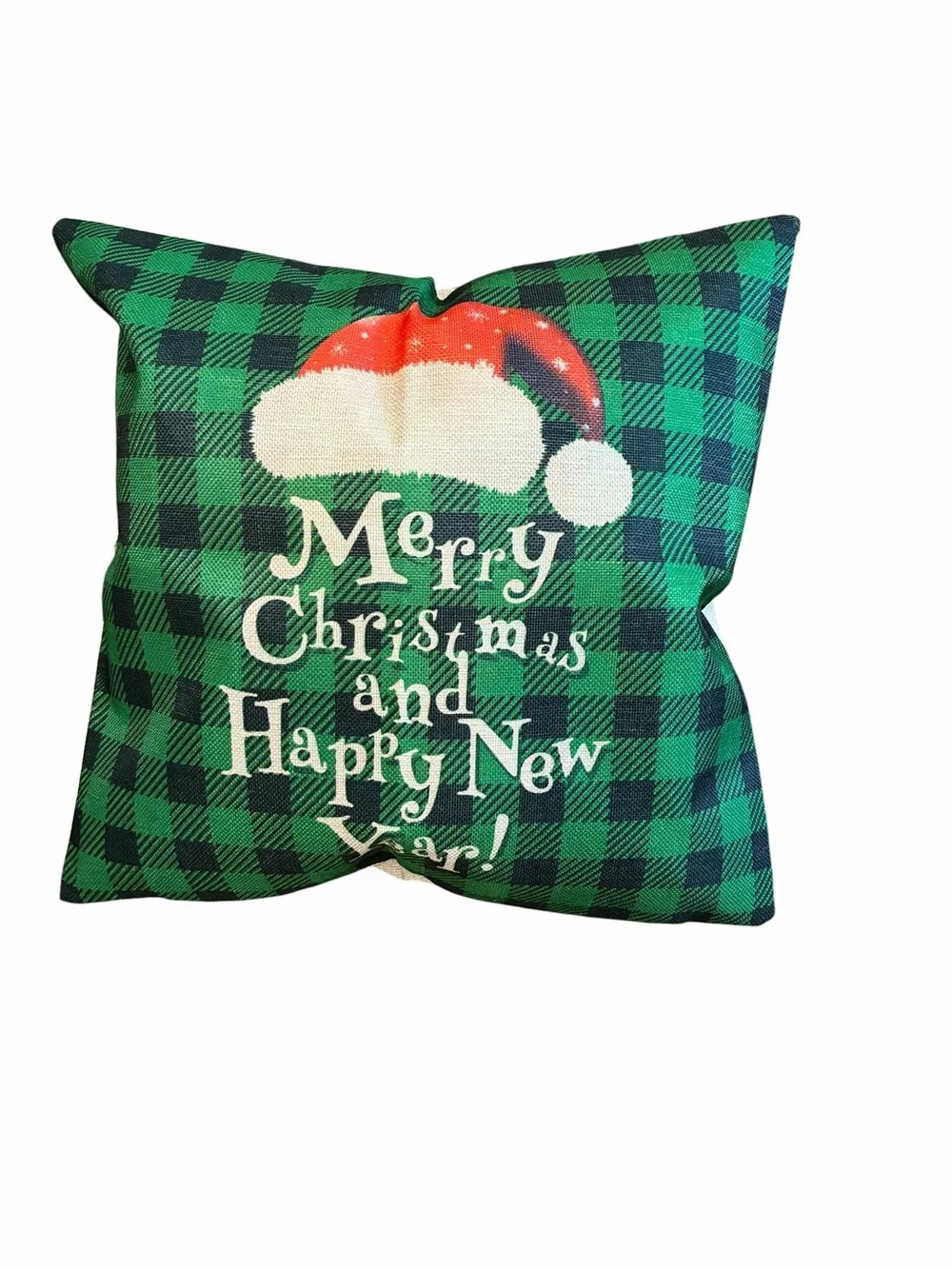 Outdoor 18” Christmas Holiday Plaid Decorative pillowcases - Green & Red